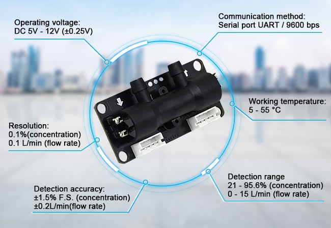 Oxygen flow sensor detail
