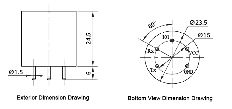 PH3 gas sensor module dimension