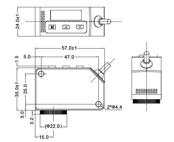 Photoelectric color sensor dimension