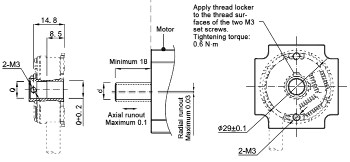 Photoelectric encoder mounting shaft size