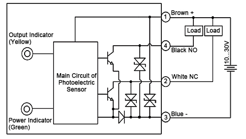 150mm photoelectric laser sensor npn wiring diagram