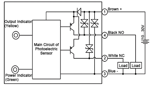 150mm photoelectric laser sensor pnp wiring diagram