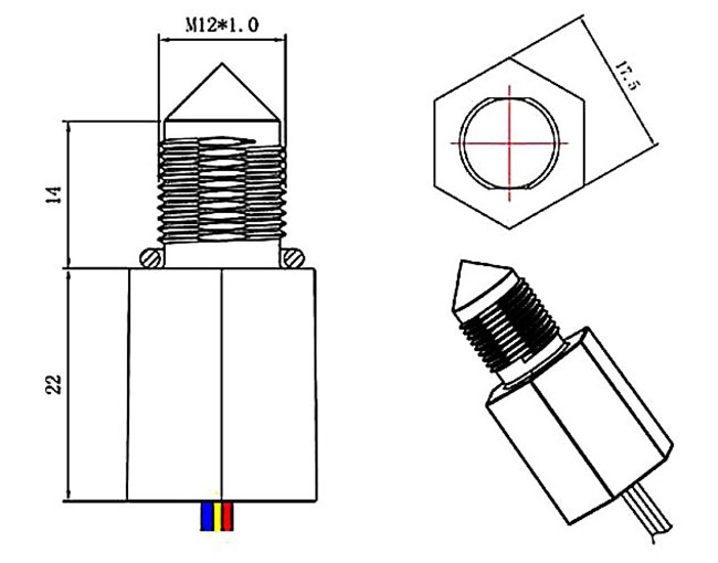 Photoelectric liquid level sensor dimension