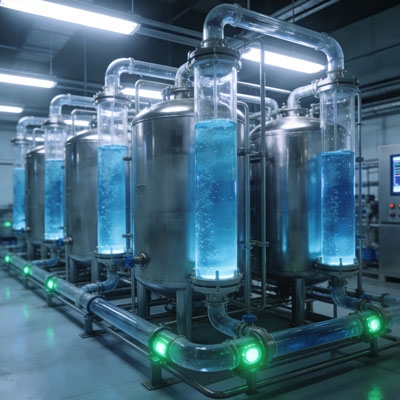 Photoelectric liquid level sensor for water purification