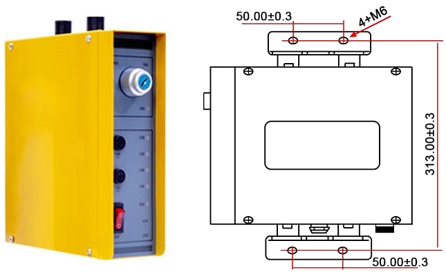 Photoelectric protector size of photoelectric light curtain