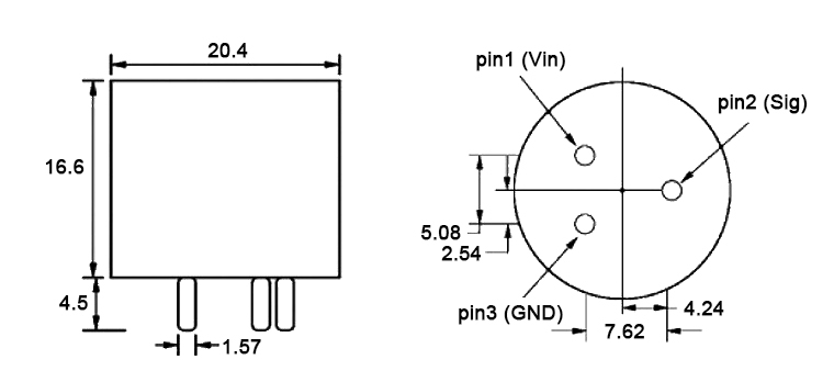 PID gas sensor dimension