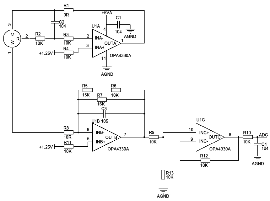 Portable co gas sensor application circuit diagram