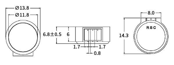 Portable co gas sensor dimension
