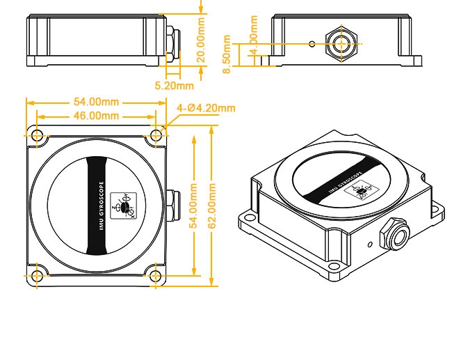 precision imu sensor dimension