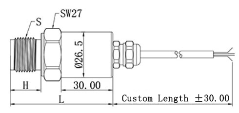 Pressure and temperature transmitter dimension