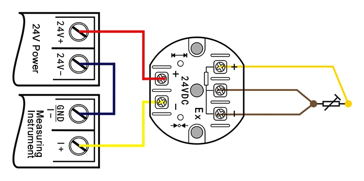 Pt100 temperature transmitter wiring diagram