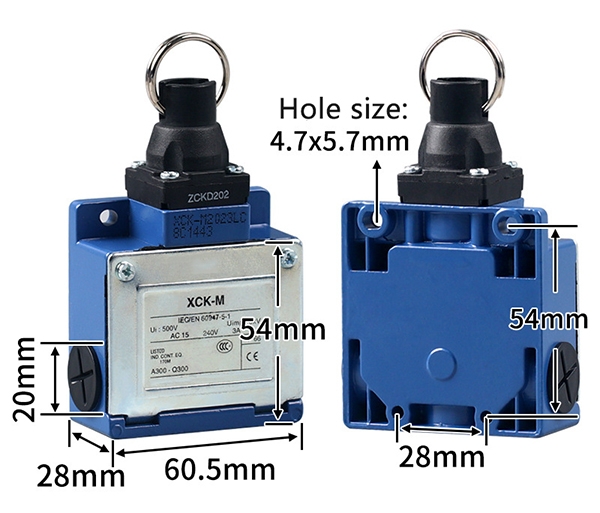 Pull cord limit switch dimension