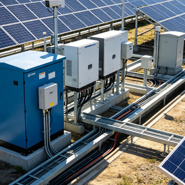 PV inverter station combiner box signal isolator setup
