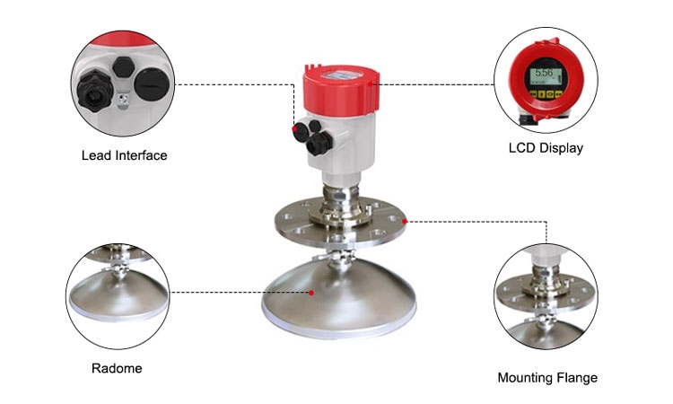 Non contact radar type level sensor for solid details