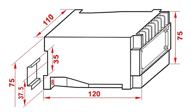 Dimension diagram of reactive power transducer