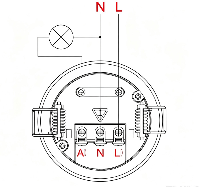 Recessed microwave presence sensor wiring