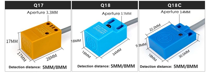 Rectangular proximity sensor dimension