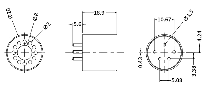 Refrigerant gas sensor dimension