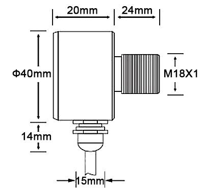 Remote infrared temperature sensor dimension