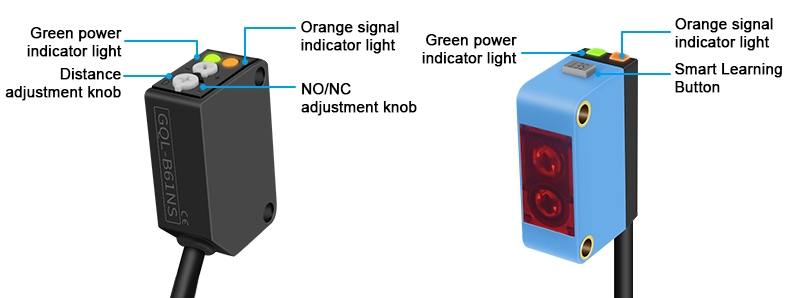 Retro reflective photoelectric sensor detail