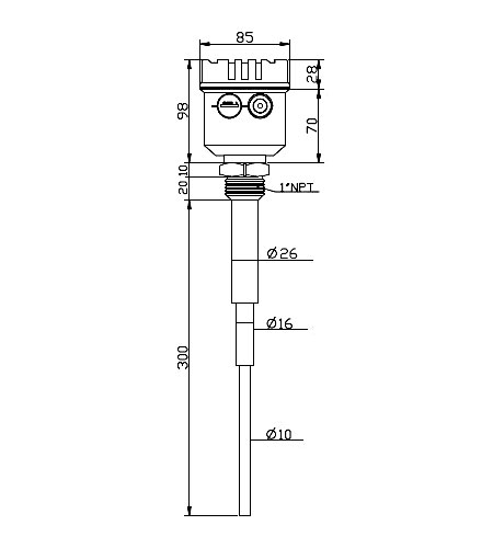 RF admittance level switch dimension