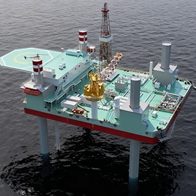 RF capacitance level sensor for offshore platform