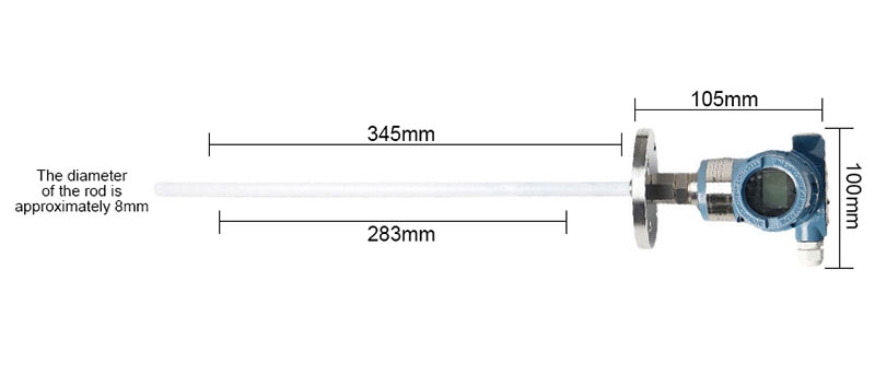 RF capacitive level sensor dimension