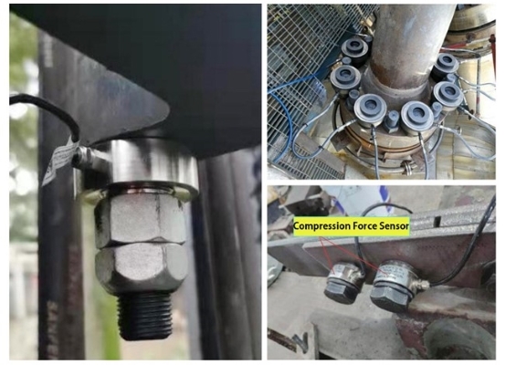 Ring type compression force sensor installation case