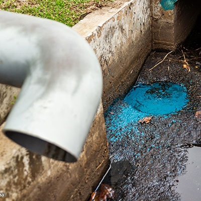 River discharge water pollution