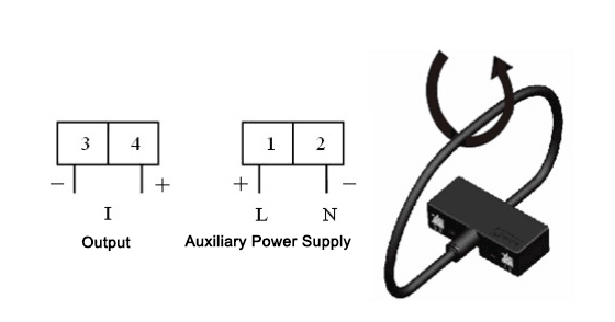 Rogowski coil current sensor wiring