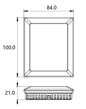 Room-temperature humidity sensor size