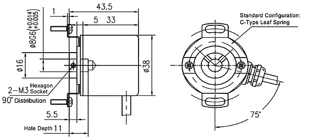 Rotary encoder 1000 ppr dimension