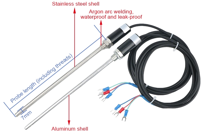 RTD pt100 temperature sensor dimension