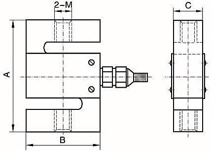 S type load cell for tension compression size