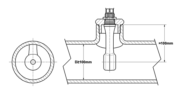 Sanitary conductivity sensor sleeve installation