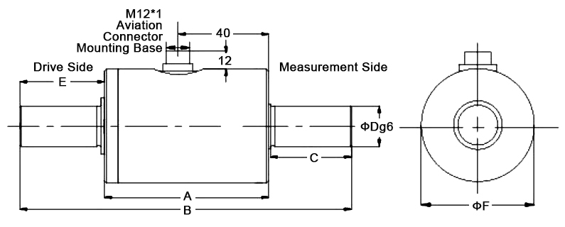 Shaft torque sensor size 20-500 Nm