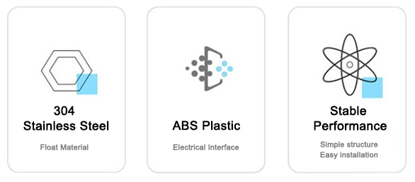 Side mounted float liquid level switch feature
