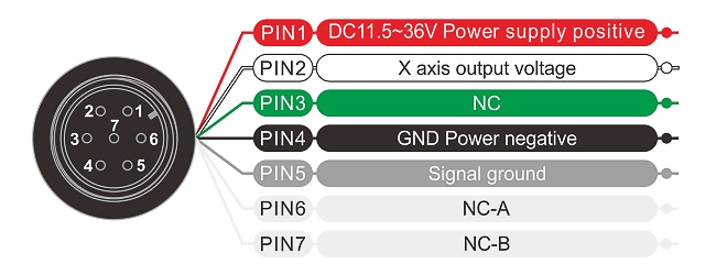 Single axis MEMS inclinometer sensor wiring