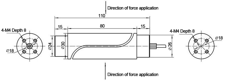 Size of grip force sensor