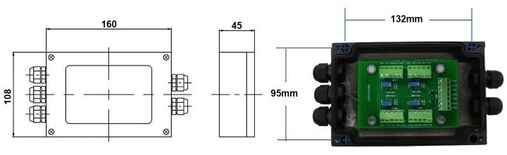 Size of load cell junction box