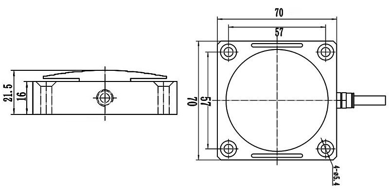 Size of pedal force load cell sensor