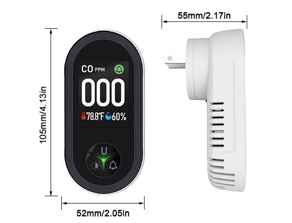 Smart carbon monoxide sensor dimension
