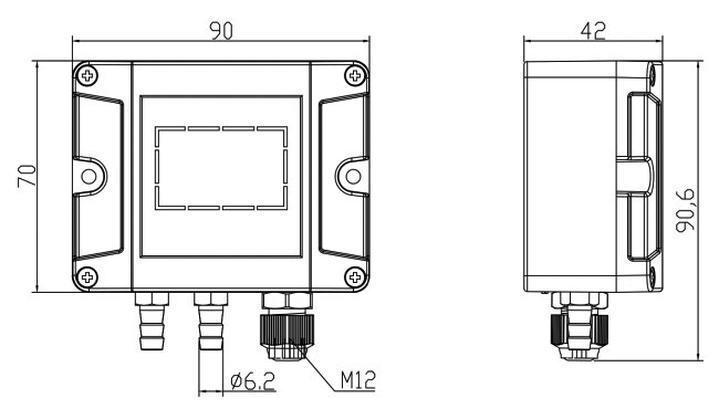 Smart differential pressure transmitter dimension