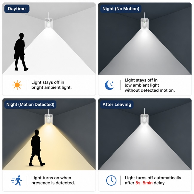 Smart home presence sensor lighting operation process
