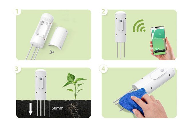 Smart soil moisture sensor usage process