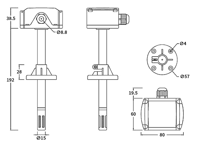 Smart temperature and humidity sensor size