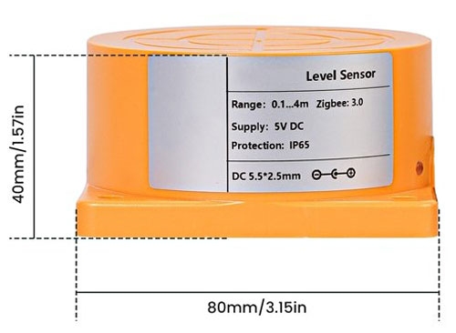 Smart wireless ultrasonic level sensor dimension