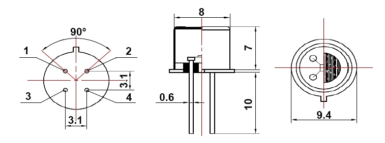 Smoke gas sensor dimension