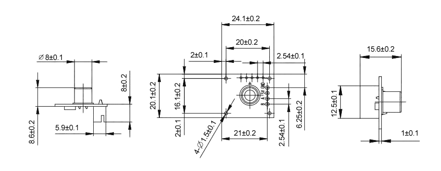 Smoke sensor module dimension