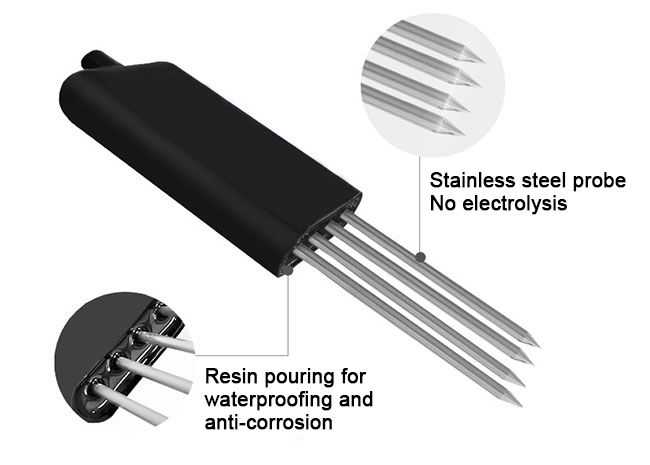 Soil moisture temperature sensor detail
